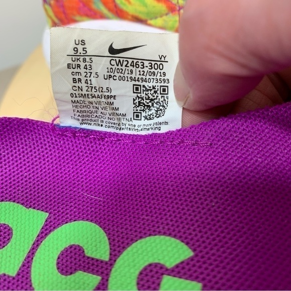 Nike acg Chunky Sneakers Men Sz 9.5 Tie-Dye Purple Green Slip on Shoes cw2463 - Picture 11 of 16